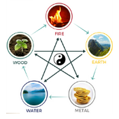 five elements, five phases, earth, wood, water metal, fire